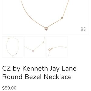 CZ by Kenneth Jay Lane Round Bezel Necklace